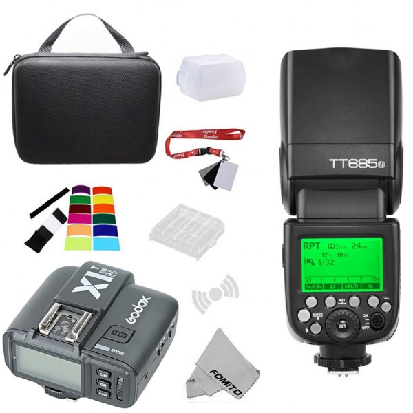 fomito Godox tt685/N tt685 N HSS GN60 Speedlite High Speed Sync Externe TTL mit Godox x1t-n Fernbedienung Trigger Sender für Nikon Flash D80 D90 D7100 D5100 D5200 D3100 D3200-36